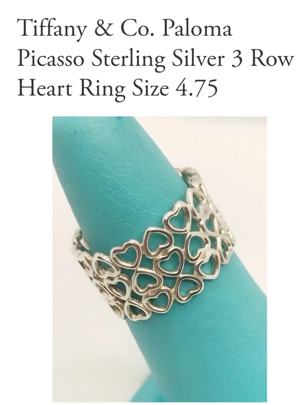 Tiffany & Co. Sterling Silver Open Heart Band — Silver Size 6 - Picture 5 of 8